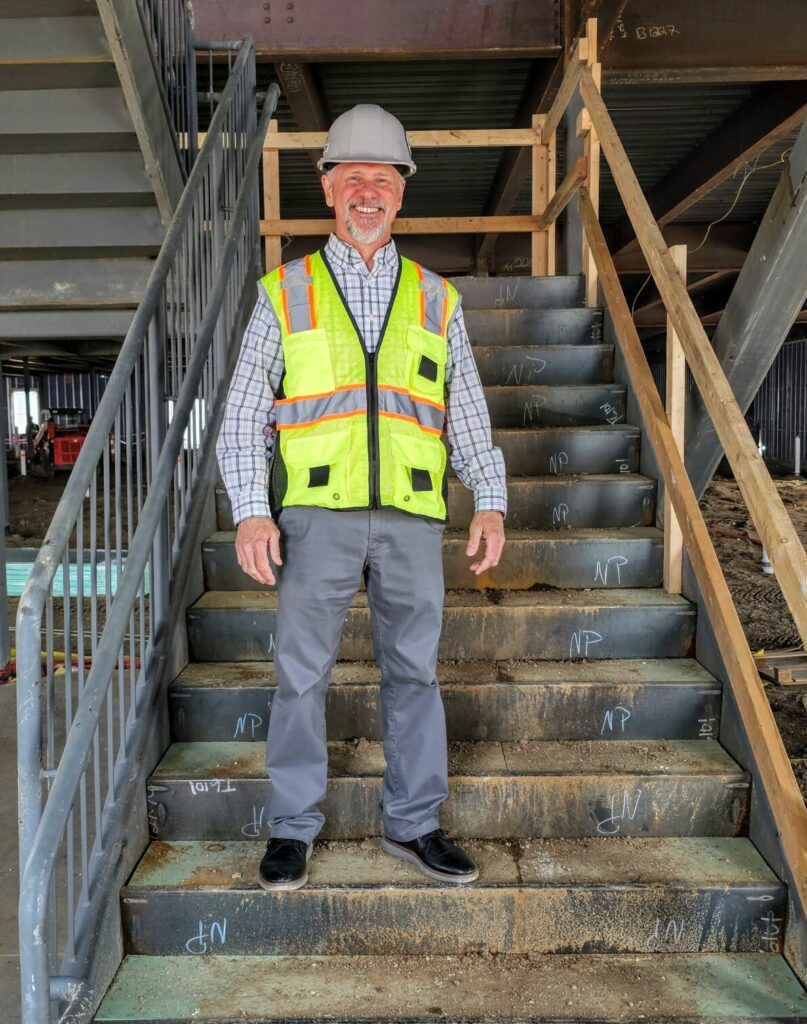 First Employee on Staircase
